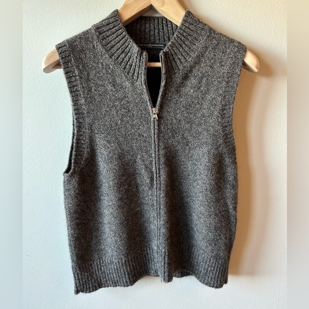Peruvian Connection Alpaca Zip Up Sweater Vest